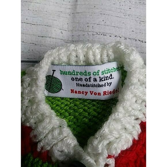 9/12m Handmade Snowman Cardigan - Picture 4 of 4